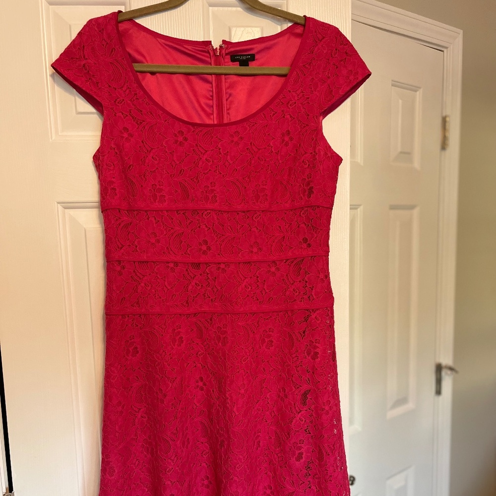 Ann Taylor Lace Dress Size 8 Knee Length